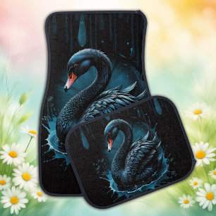 Elegance in motion, the black swan car floor mat