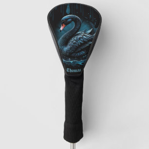 Elegance in motion, the black swan, golf head cover