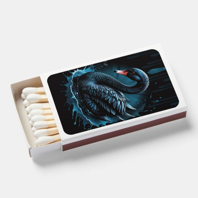 Elegance in motion, the black swan,  matchboxes (Front Open)