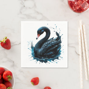 Elegance in motion, the black swan napkins
