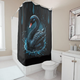 Elegance in motion, the black swan, shower curtain