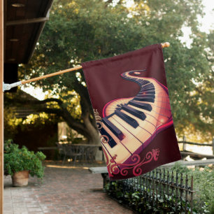Elegance in motion, the curved piano. house flag