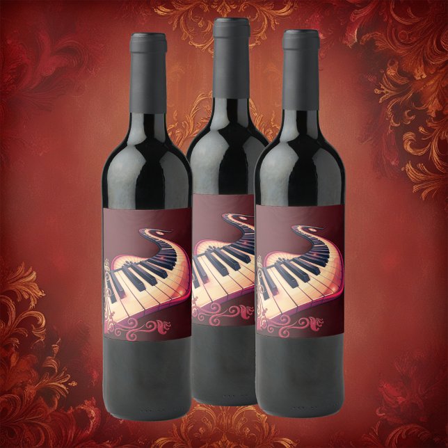 Elegance in motion, the curved piano.  wine label (Creator Uploaded)