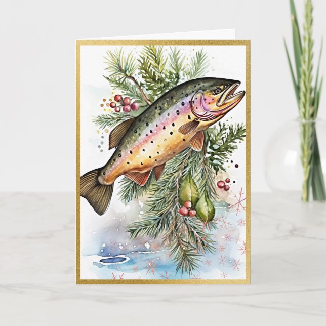 Elegance in Nature's Delights, Rainbow Trout Card (Front)