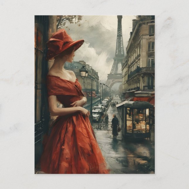 Elegance in Paris: Vintage Postcard (Front)