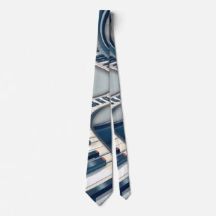 Elegance in piano keys and blossoms. neck tie