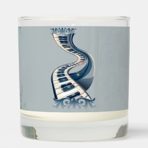Elegance in piano keys and blossoms.  scented candle