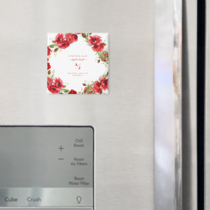 Elegance in Red Wedding Save our Date Magnet