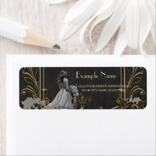 Elegance in silver and black. label
