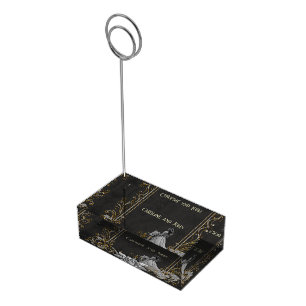 Elegance in silver and black.  place card holder