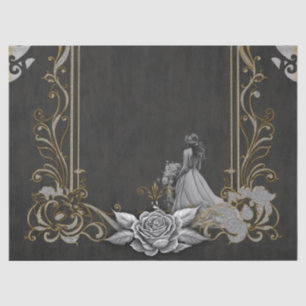 Elegance in silver and black. tissue paper