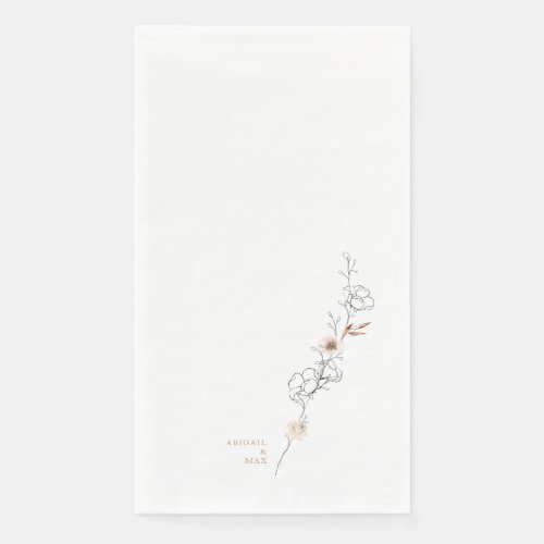 Elegance in Simplicity Delicate Wedding Caramel Paper Guest Towels