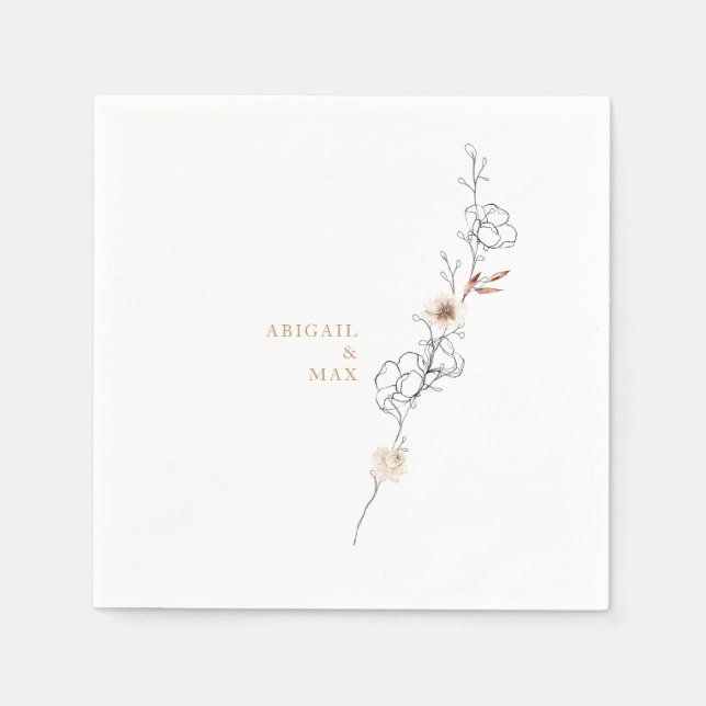 Elegance in Simplicity Delicate White Wedding  Napkins (Front)