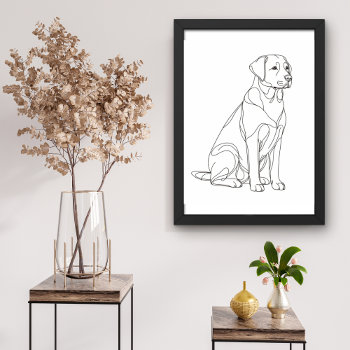 Elegance In Simplicity: The Sitting Labrador Dog Poster by HasCreations at Zazzle