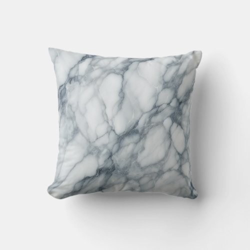 Elegance in Stone Carrara Marble Veins Throw Pillow