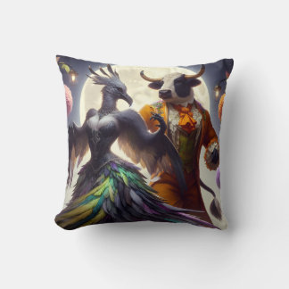 Elegance in the Garden of Whimsy Throw Pillow