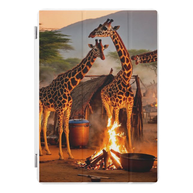 Elegance in the Wild: Majestic Giraffe Silhouette. iPad Pro Cover (Front)