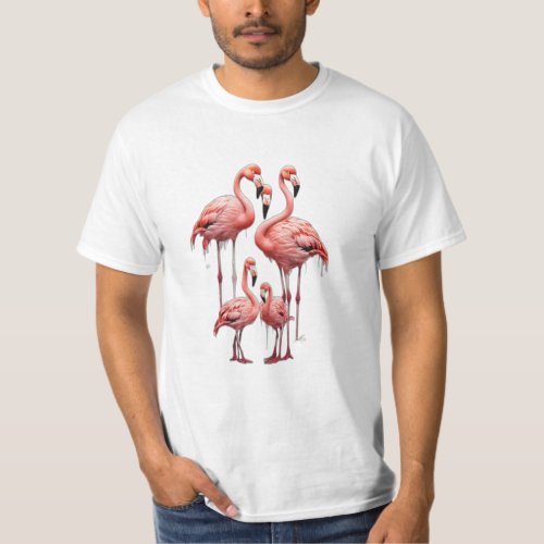 Elegance in Unity Flamingo Family T_Shirt Collect