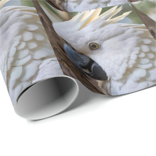 Elegance in White: The Majestic Aussie Cockatoo Wrapping Paper