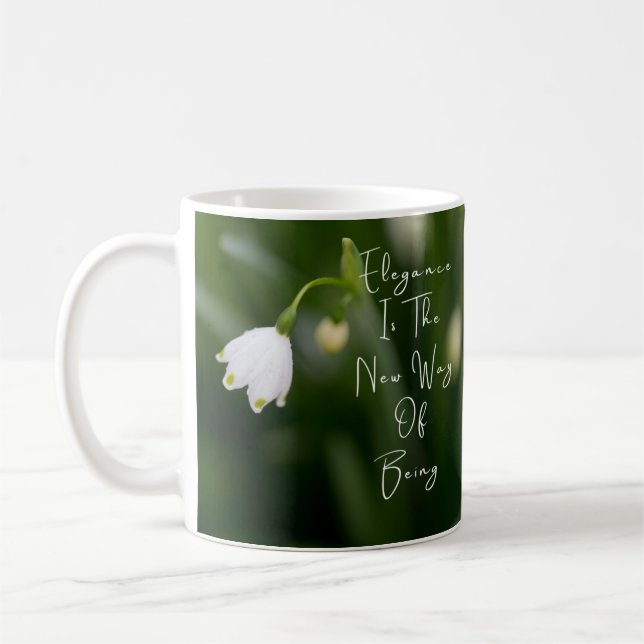 Elegance is the new way of being green flower mug (Left)