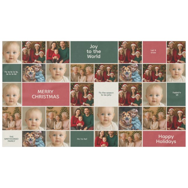 elegance LARGE family all Photos collage Christmas Tablecloth (Front (Horizontal))