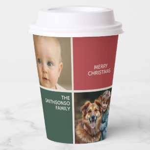 elegance large family Photo collage Christmas part Paper Cups
