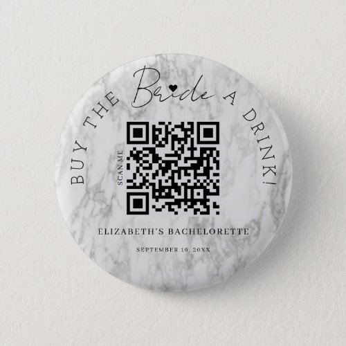 Elegance Marble Buy The Bride A Drink QR Code Button