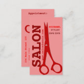 Elegance Modern |red| Scissors Custom Appointment Card (Front/Back)