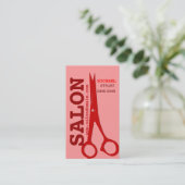 Elegance Modern |red| Scissors Custom Appointment Card (Standing Front)