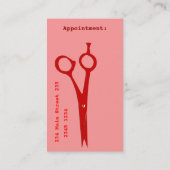 Elegance Modern |red| Scissors Custom Appointment Card (Back)