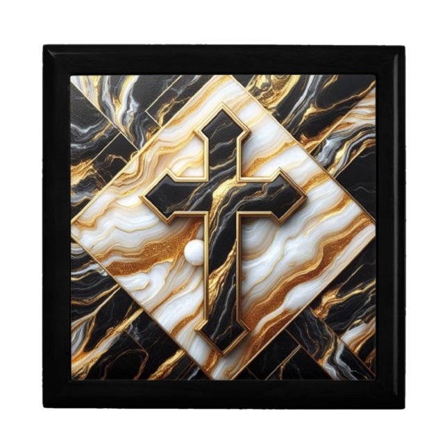 Elegance Monochrome Ceramic pattern Gilded Touches Gift Box (Front)