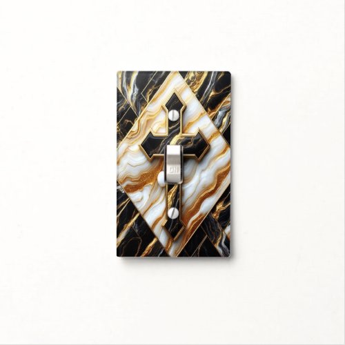 Elegance Monochrome Ceramic pattern Gilded Touches Light Switch Cover