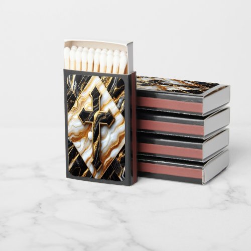 Elegance Monochrome Ceramic pattern Gilded Touches Matchboxes
