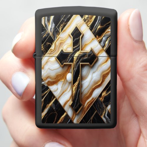 Elegance Monochrome Ceramic pattern Gilded Touches Zippo Lighter