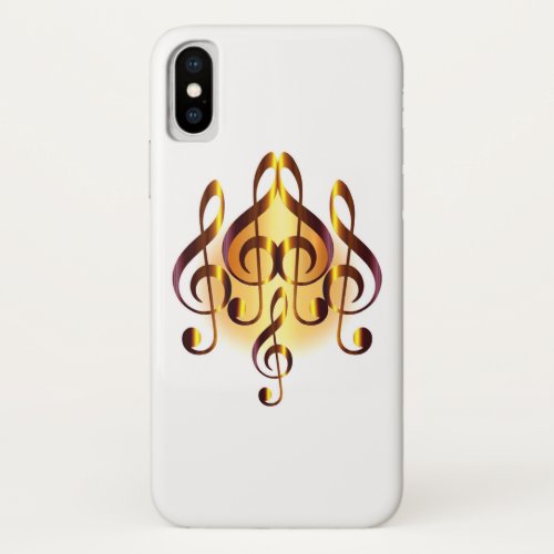 Elegance Musical Heart Design White iPhone X Case
