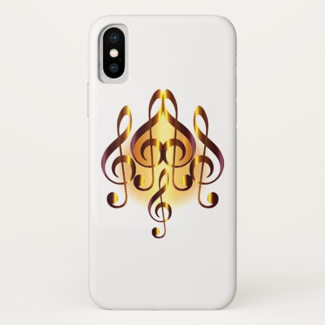 Elegance Musical Heart Design White Case-Mate iPhone Case (Back)