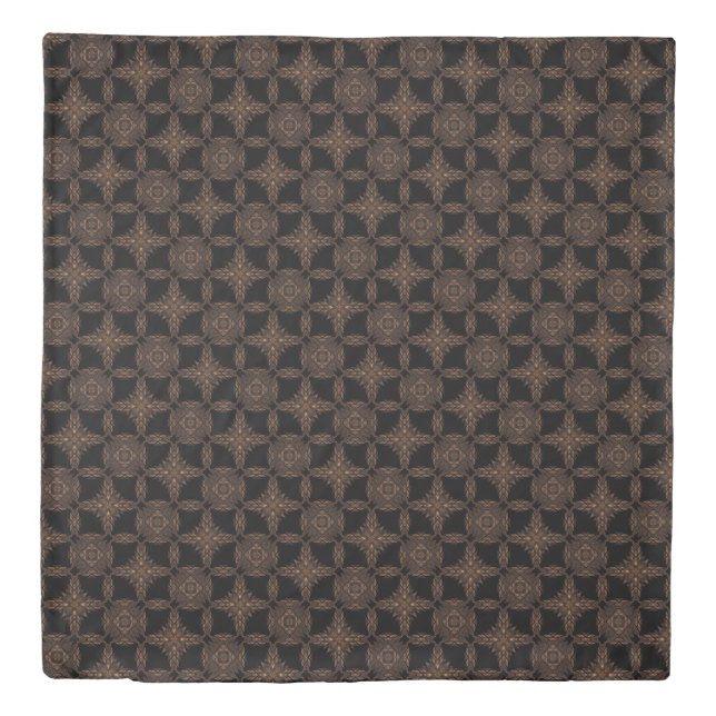 Elegance Noir Brown & Black Pattern Duvet Cover (Front)