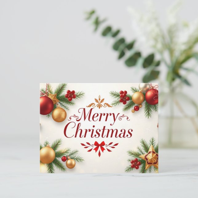 Elegance of Christmas: A Festive Celebration Postcard (Standing Front)