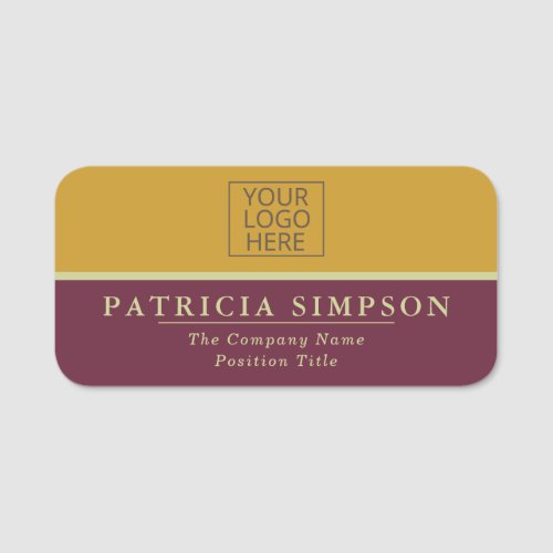 Elegance Of Ruby Red And Warmth of Mustard Yellow Name Tag