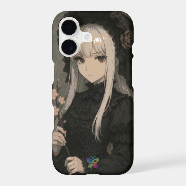 Elegance of the Midnight Blossom Maiden iPhone Case (Back)