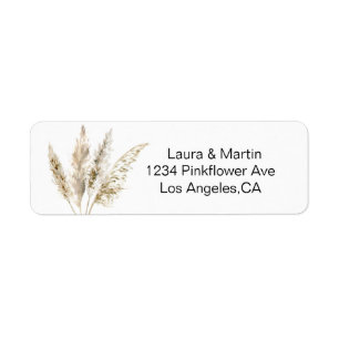 Elegance pampas watercolor grass Label