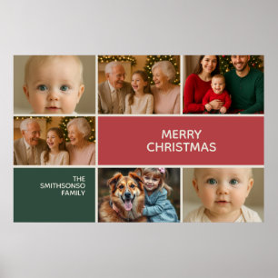 elegance pastel color collage merry Christmas Poster