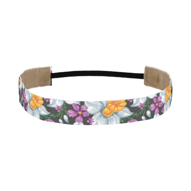 Elegance pattern with narcissus flowers 2 athletic headband (Front)