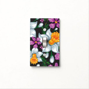 Elegance pattern with narcissus flowers 2 light switch cover