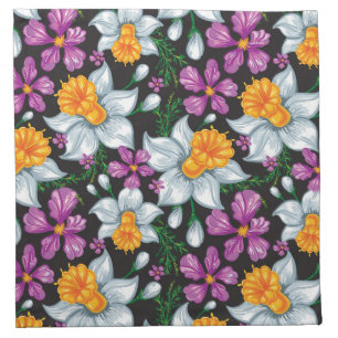 Elegance pattern with narcissus flowers 2 napkin