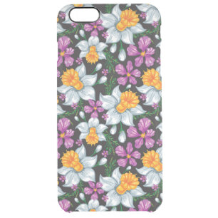 Elegance pattern with narcissus flowers 2 clear iPhone 6 plus case