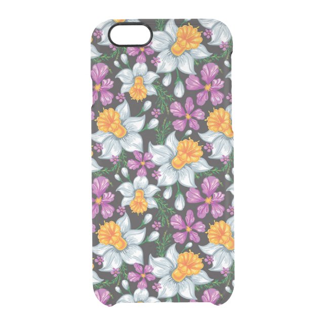 Elegance pattern with narcissus flowers 2 uncommon iPhone case (Back)
