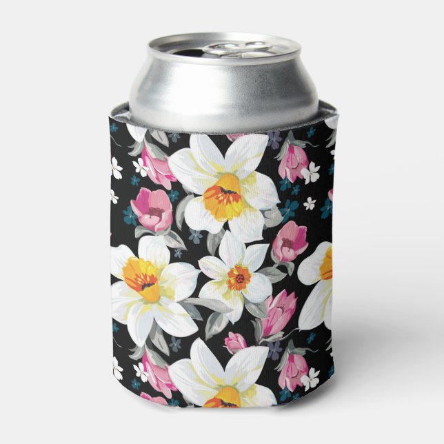 Elegance pattern with narcissus flowers can cooler (Can Front)