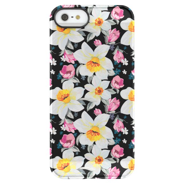 Elegance pattern with narcissus flowers uncommon iPhone case (Back)