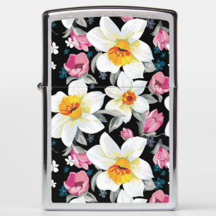 Elegance pattern with narcissus flowers zippo lighter